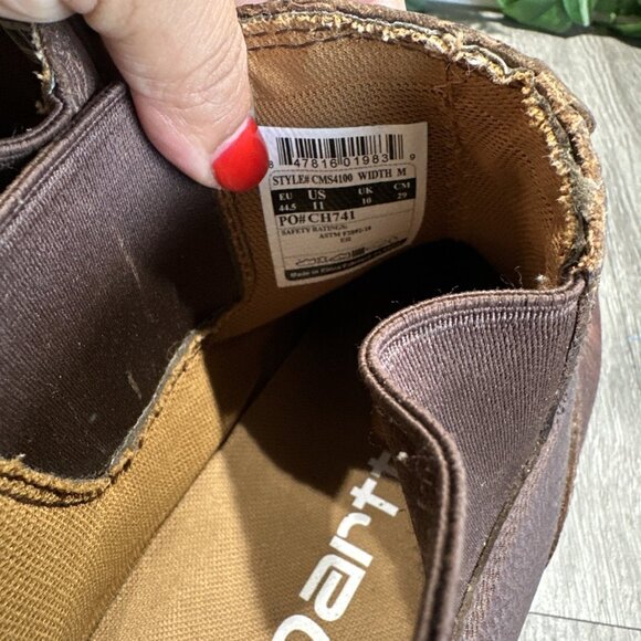 Carhartt Men's Romeo 4" Leather Waterproof Soft Toe Work Boots Size 11 M - Picture 7 of 10